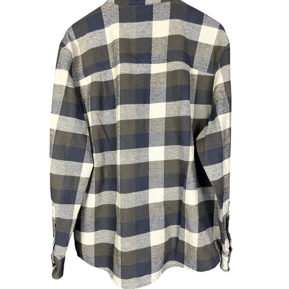 Men's Colorado Clothing Gray Plaid Heavy Flannel Button Down Shirt - Large - Picture 2 of 6